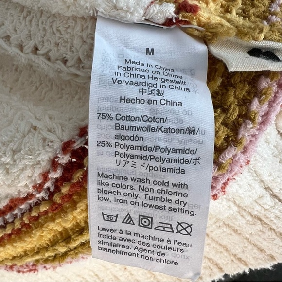 Madewell Striped Diaz Open Cardigan Eyelash Open Cable knit Academia Sz M - Picture 13 of 14